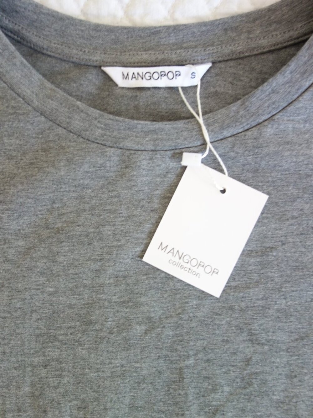 NWT MANGOPOP Round Neck Long Sleeve Gray Bodysuit Top – Wmns 6